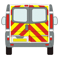 Renault Trafic Full Chevron Kit with Window cut-outs (2001 - 2014) (Low roof H1) Flooded 3M Diamond Grade